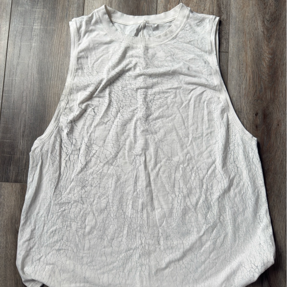 Lululemon Athletica White Textured Muscle Tee